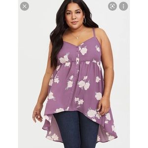 NEW size 2 Torrid Purple floral high low top